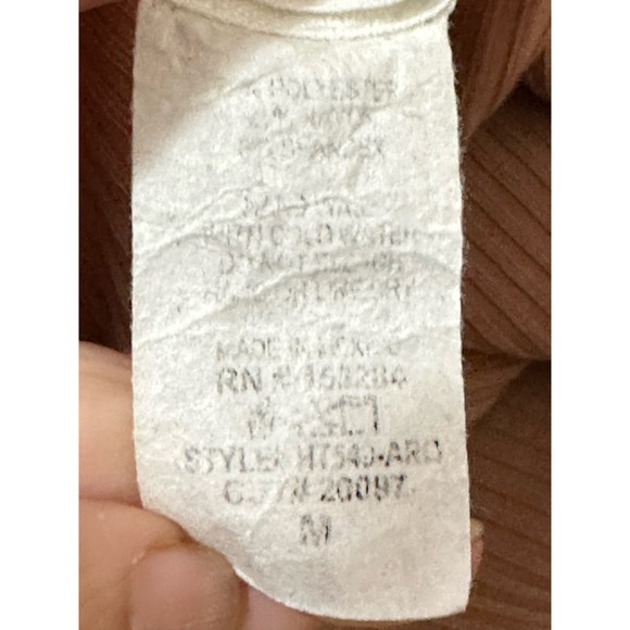 Caution To the Wind beige brown one shoulder ribbed top size Medium - Picture 5 of 9
